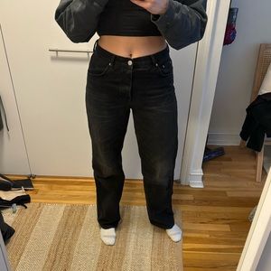 Zara Wide Leg Black Jeans